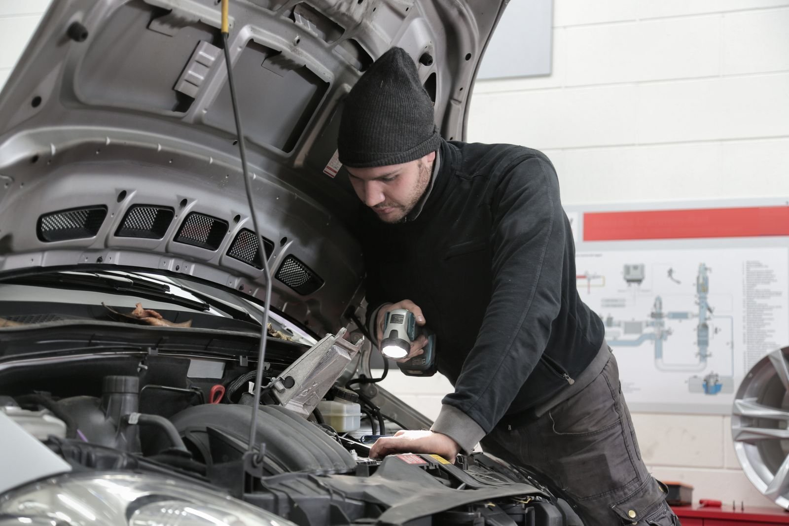 Performance engines inspection in a professional shop